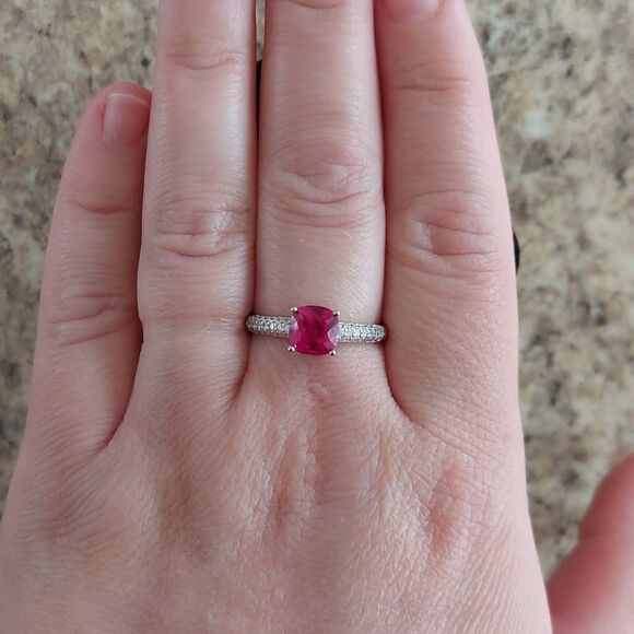 2.2 Carat Ruby Ring 925 Sterling Silver - Picture 9 of 12